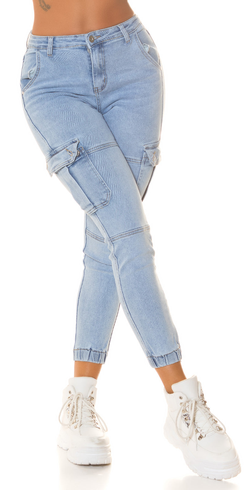 Hoge Taille Cargo Jeans