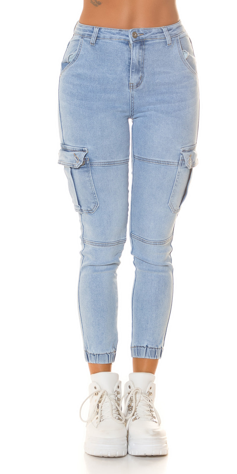 Hoge Taille Cargo Jeans
