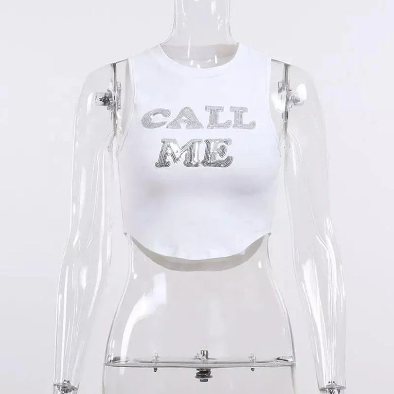 Trendy Y2K Sequin Crop Top