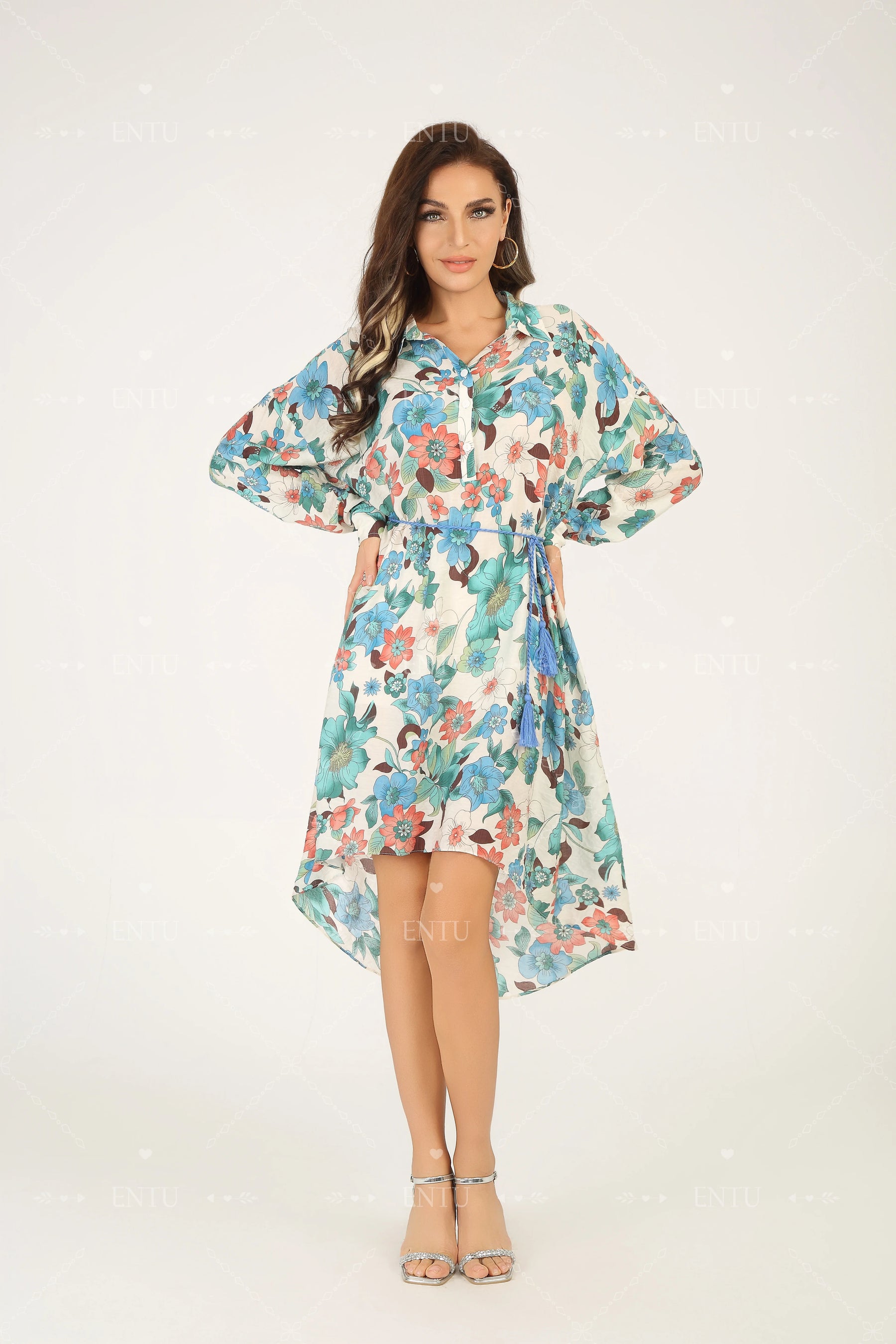 Elegante Midi-jurk met Bloemenprint