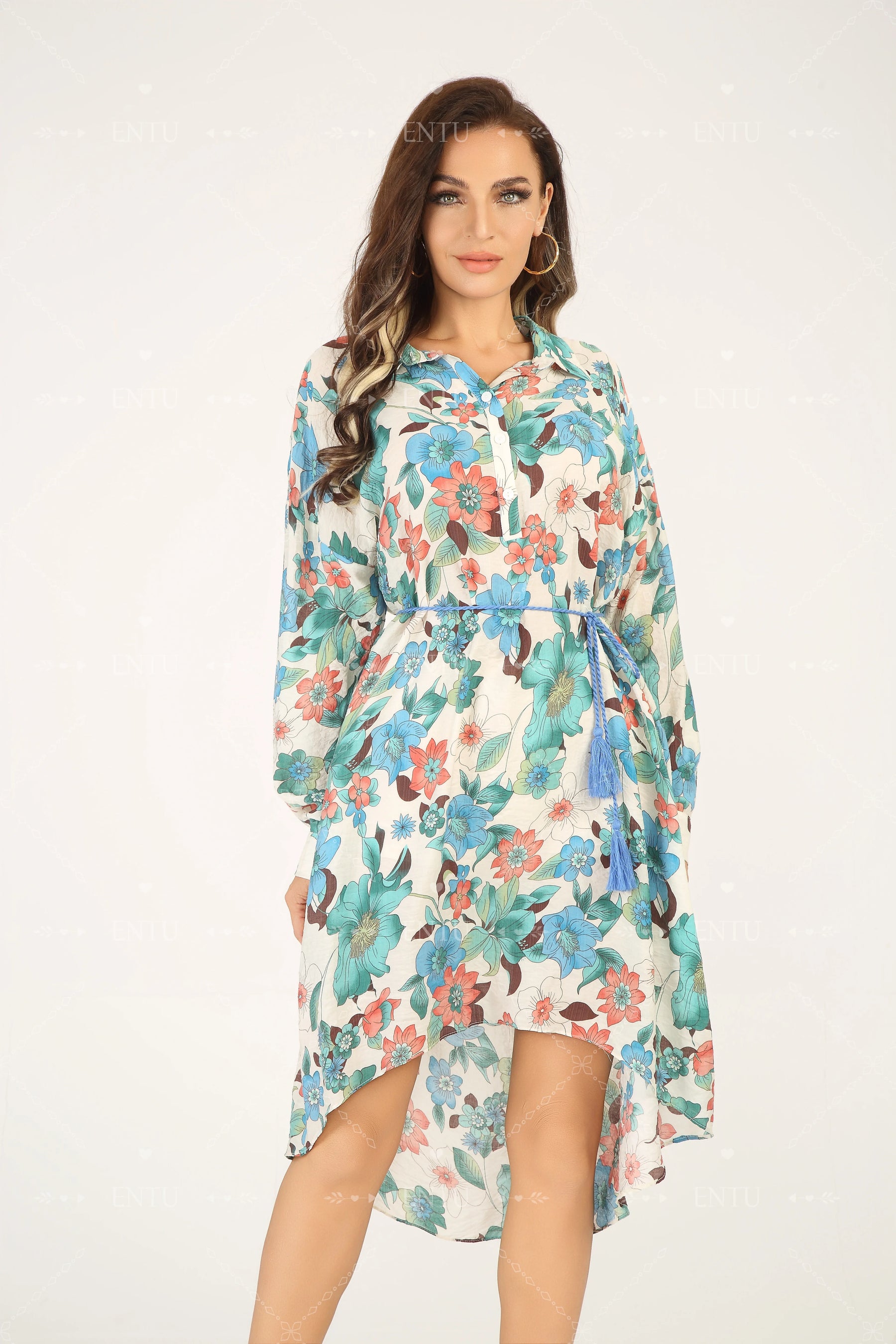 Elegante Midi-jurk met Bloemenprint