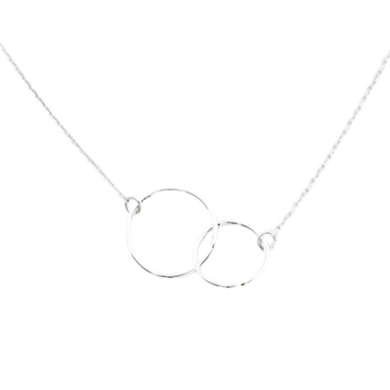 Handgemaakte Sterling 925 Zilveren Ketting met Twee Elegante Cirkels – Kies Jouw Stijl en Lengte