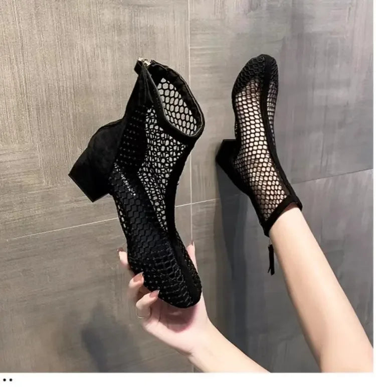 Bling Mesh Enkellaarsjes