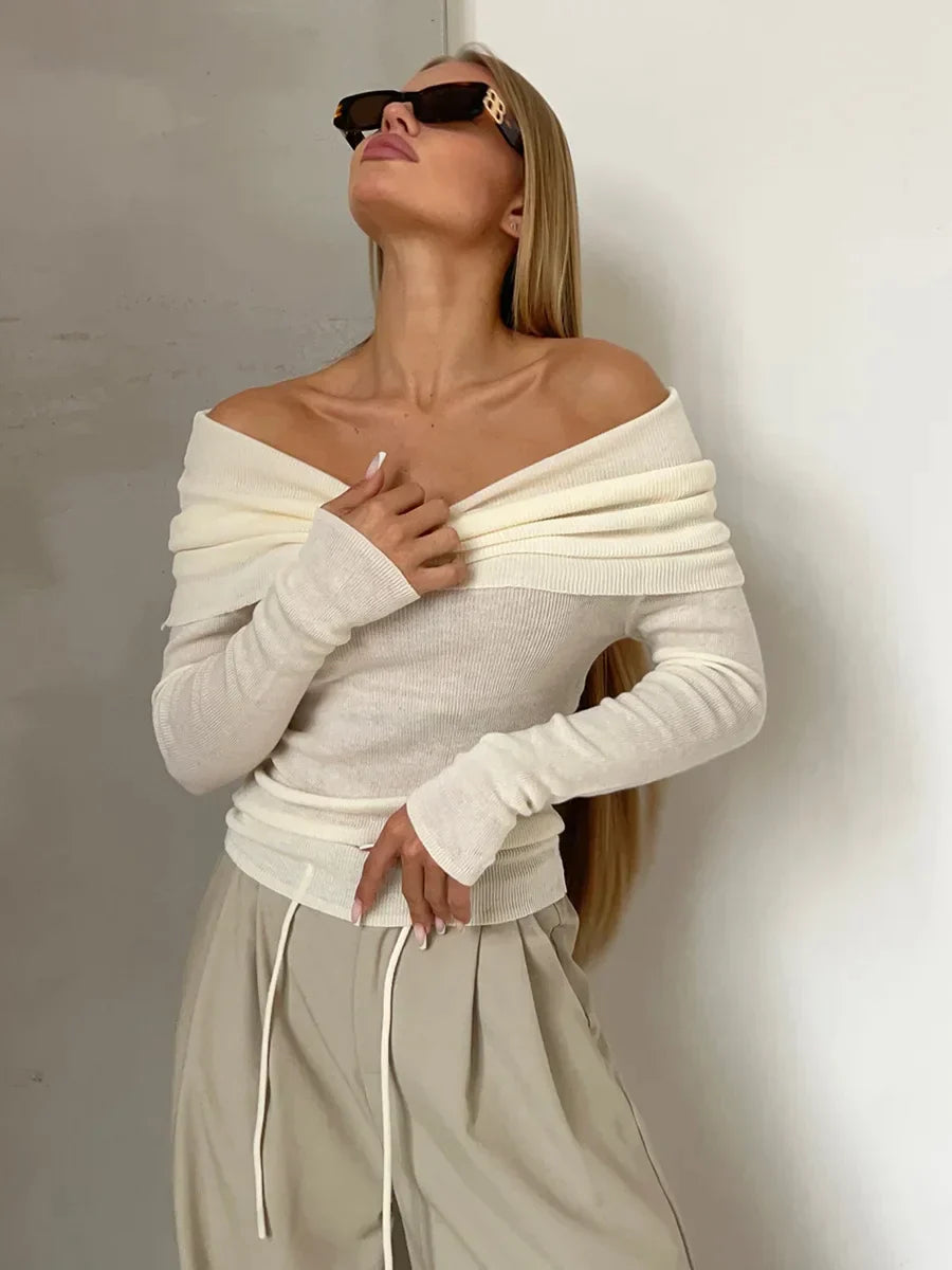 Stijlvolle Off-shoulder Trui