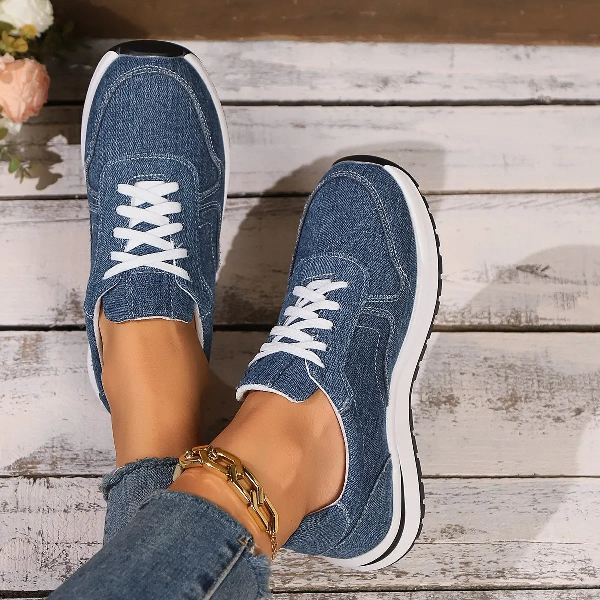 Comfortabele Sneakers Van Denim