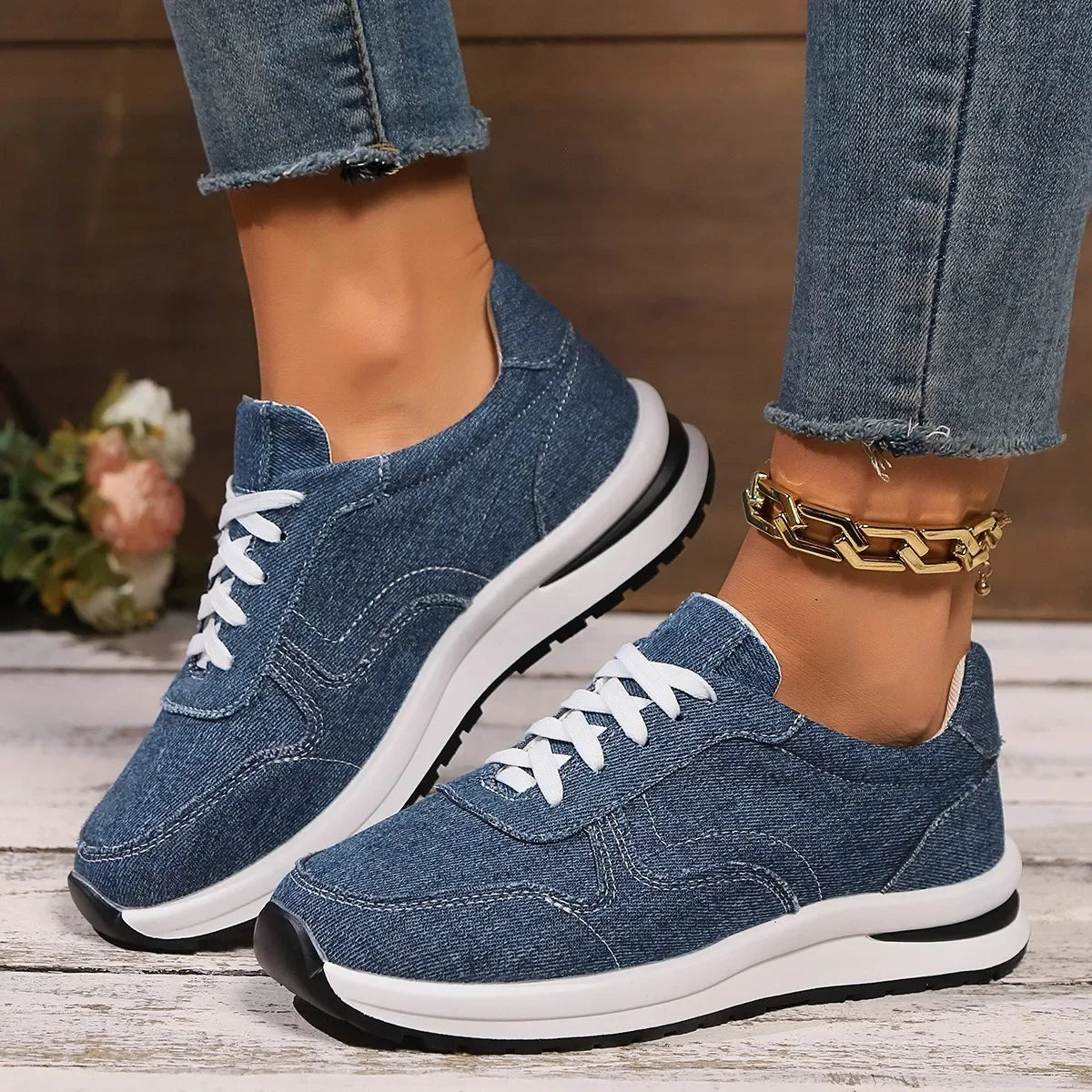 Comfortabele Sneakers Van Denim