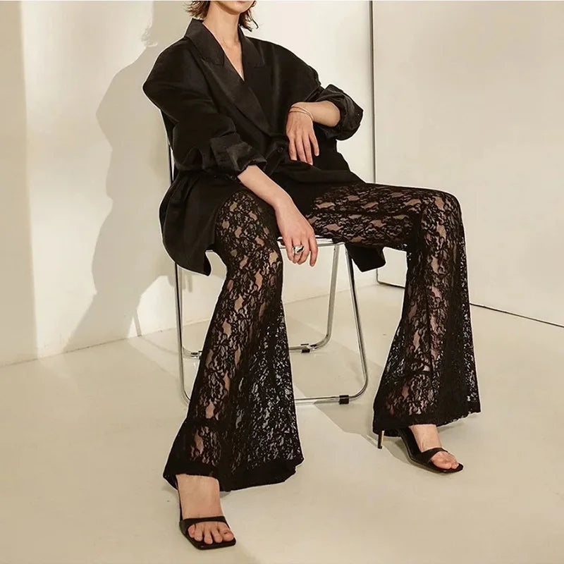 Stijl Kanten Hoge Taille Broek