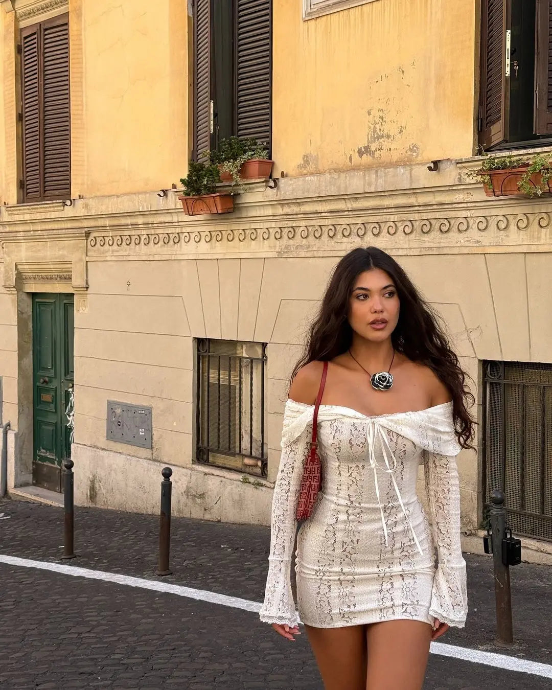 Elegante Off-Shoulder Maxi Jurk