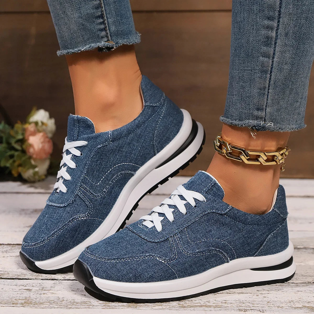Comfortabele Sneakers Van Denim