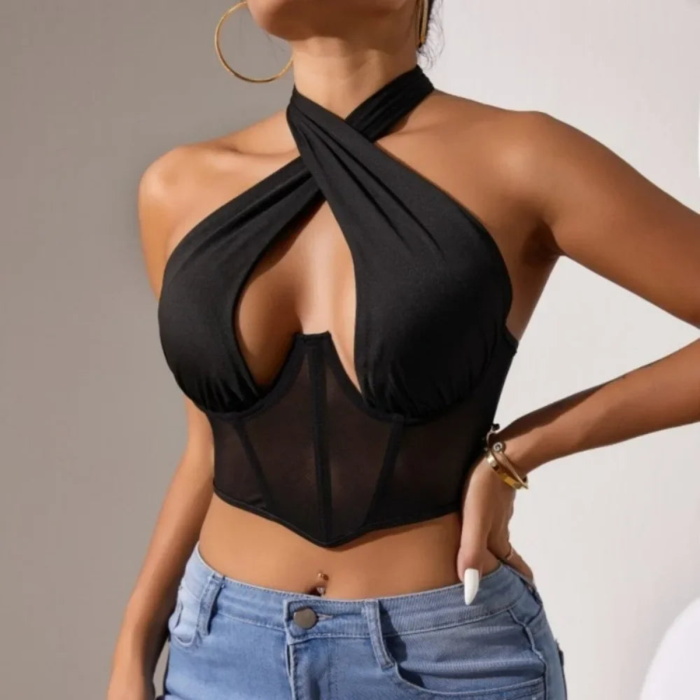 Sexy Kruis Halter Topje