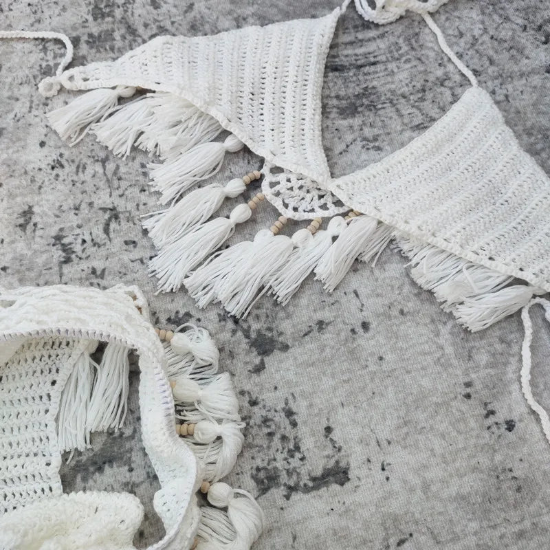 Gehaakte Bikini Set met Kwastjes