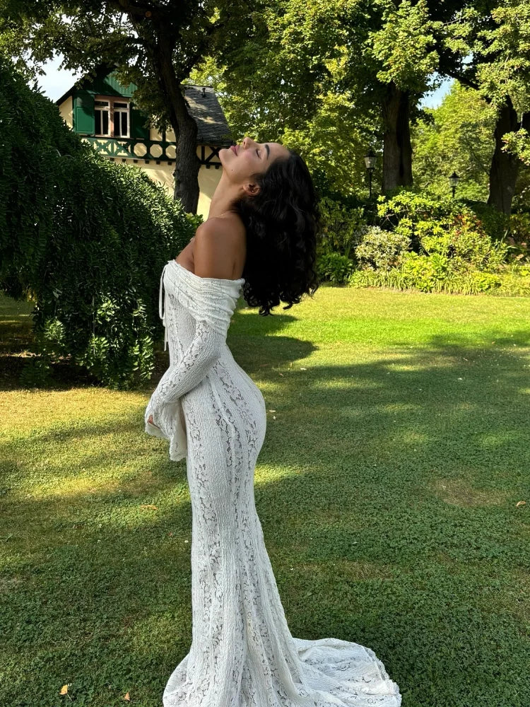 Elegante Off-Shoulder Maxi Jurk