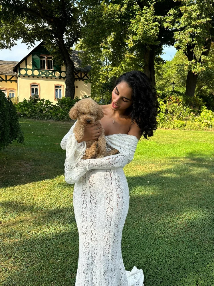 Elegante Off-Shoulder Maxi Jurk