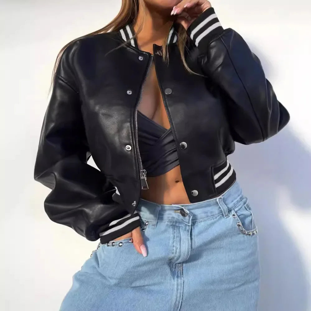 Trendy Crop Bomberjack Voor Dames