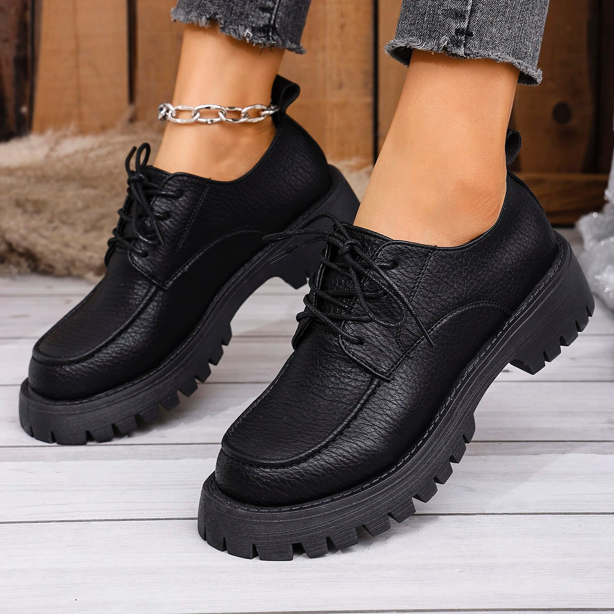 Plus Size Lederen Schoenen
