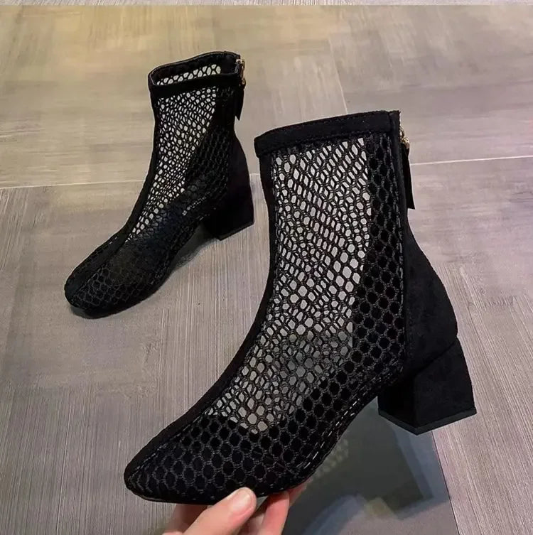 Bling Mesh Enkellaarsjes