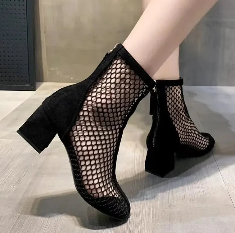 Bling Mesh Enkellaarsjes