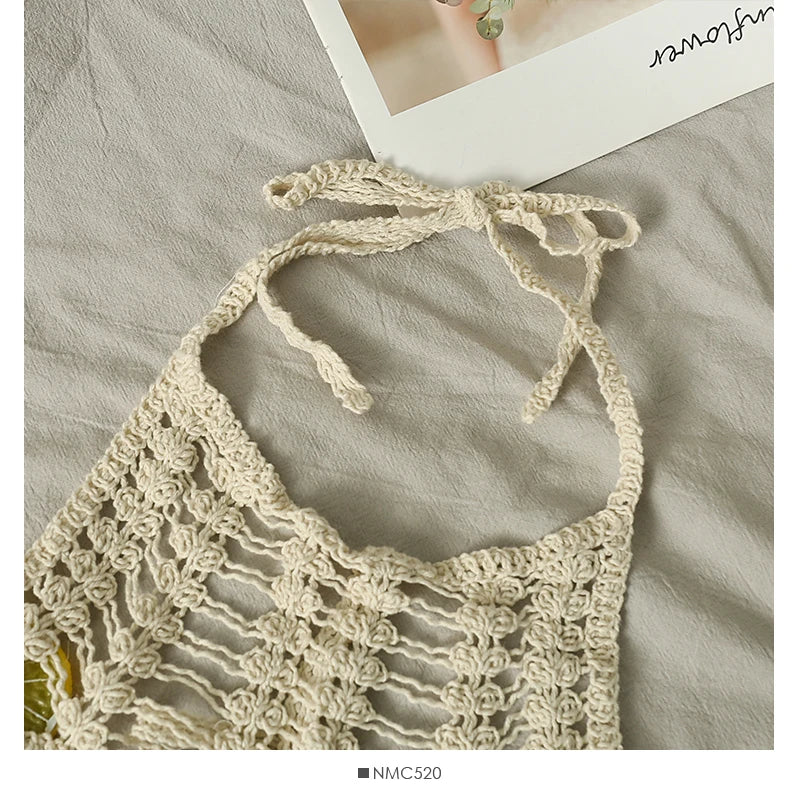 Hollow-Out Gehaakte Halter Top