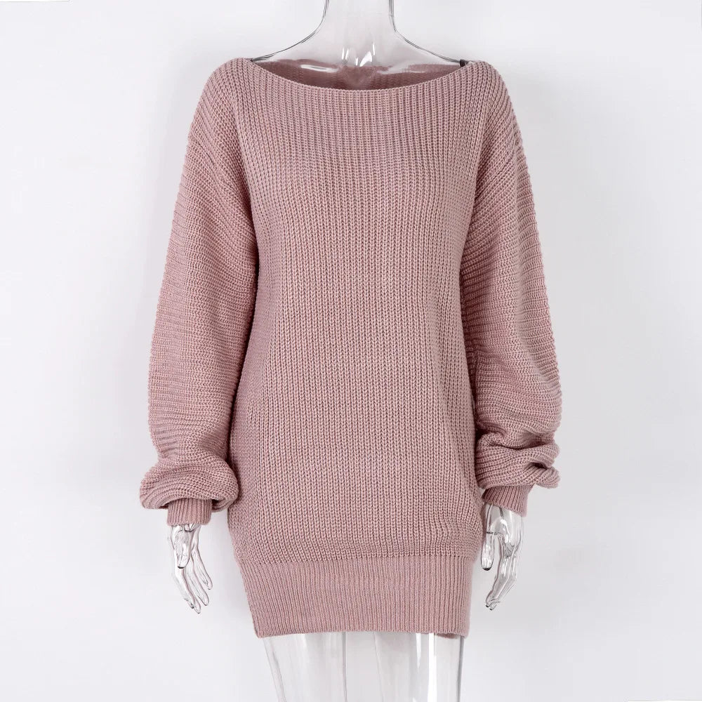 Off-Shoulder Sweater Jurk