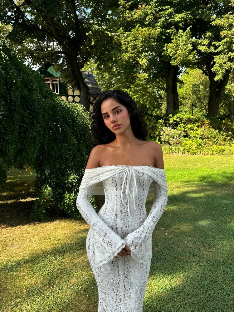 Elegante Off-Shoulder Maxi Jurk