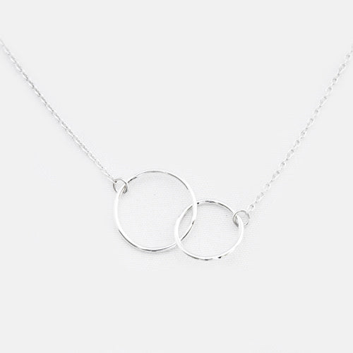 Handgemaakte Sterling 925 Zilveren Ketting met Twee Elegante Cirkels – Kies Jouw Stijl en Lengte