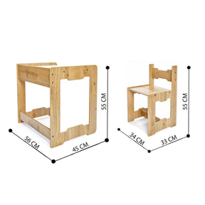 Tafel & 1 Stoel voor Kinderen – Ruimtebesparend, Veilig en Stimulerend voor Creatief Spelen en Leren