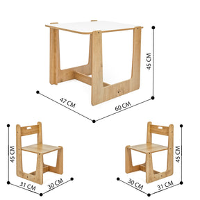 Crane Montessori Kindertafel – Multifunctionele, Veilig en Ruimtebesparende Speeltafel met Stoelen voor Kinderen