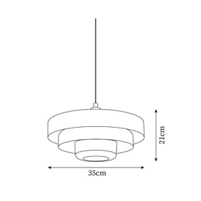 Mid-century Bauhaus IJzeren Hanglamp - Iconisch Design met Verstelbare Lengte