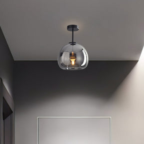 Moderne Koper-Glazen Plafondlamp - Stijlvolle Verlichting met Elegant Design