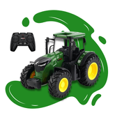 Bestuurbare Landbouwtractor 1:24 met Licht en 6 Kanalen - Groene & Gele Tractor voor Kinderen