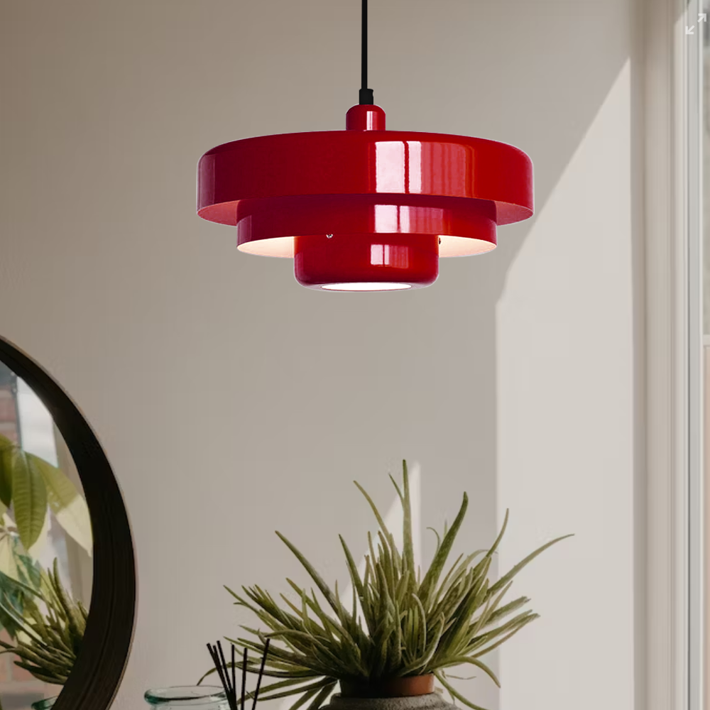 Mid-century Bauhaus IJzeren Hanglamp - Iconisch Design met Verstelbare Lengte