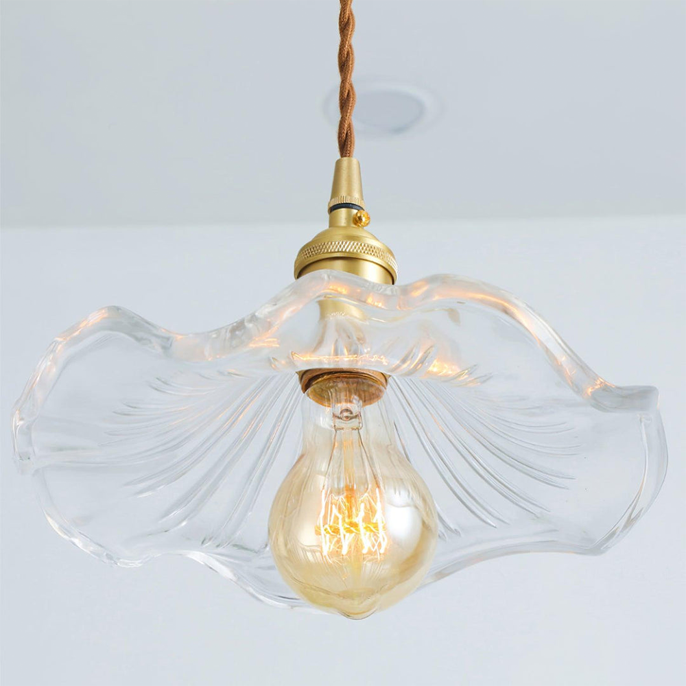 Bloem Glas Hanglamp met E27 Fitting - Stijlvolle Verlichting voor Thuis