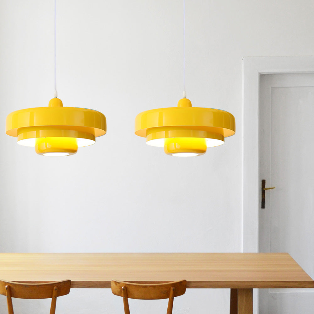 Mid-century Bauhaus IJzeren Hanglamp - Iconisch Design met Verstelbare Lengte