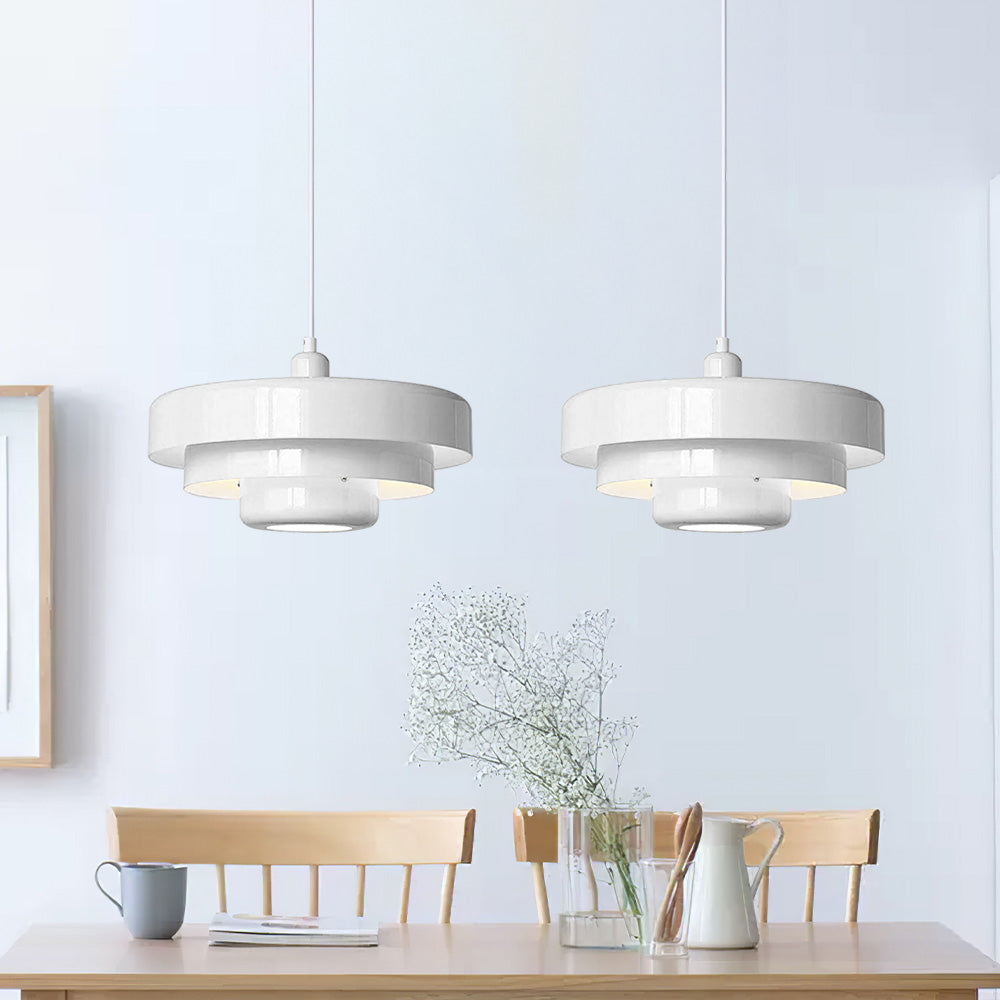 Mid-century Bauhaus IJzeren Hanglamp - Iconisch Design met Verstelbare Lengte