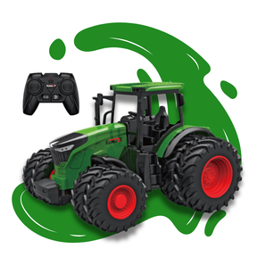 Bestuurbare Landbouwtractor 1:24 - Groene & Rode Tractor met Licht en 6 Kanalen voor Kinderen