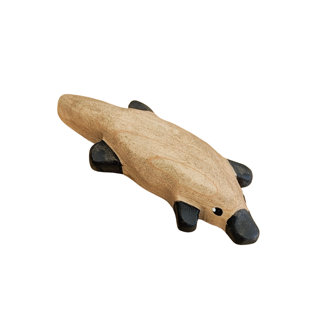 Handgemaakte Houten Platypus – Fantasierijk Speelgoed voor Kleinwereldspel | Perfect voor Sinterklaas en Kerstcadeaus