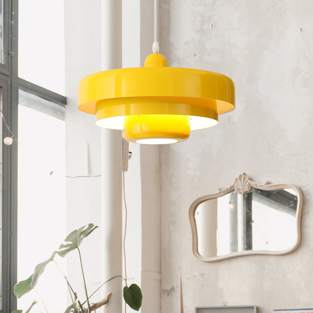 Mid-century Bauhaus IJzeren Hanglamp - Iconisch Design met Verstelbare Lengte