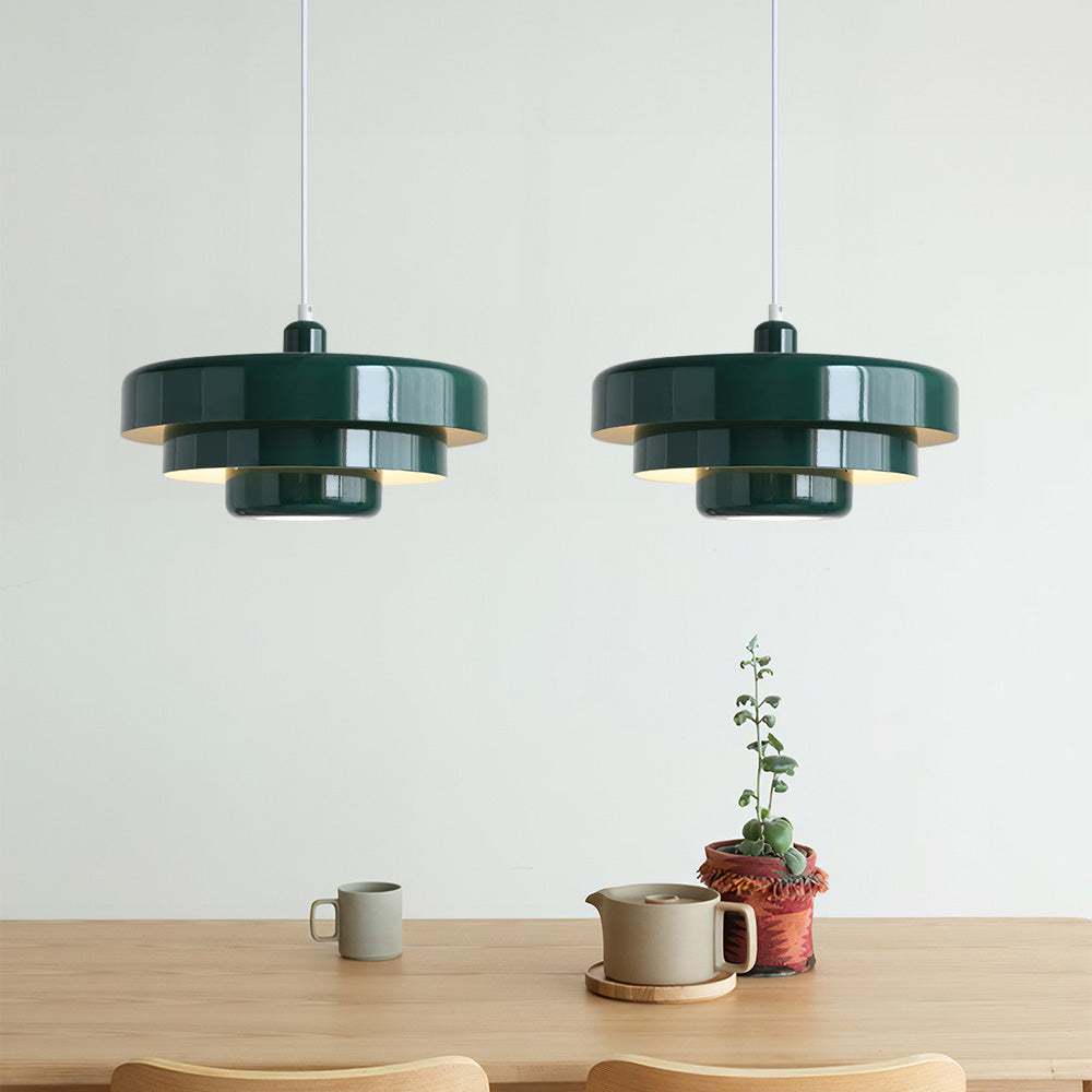 Mid-century Bauhaus IJzeren Hanglamp - Iconisch Design met Verstelbare Lengte