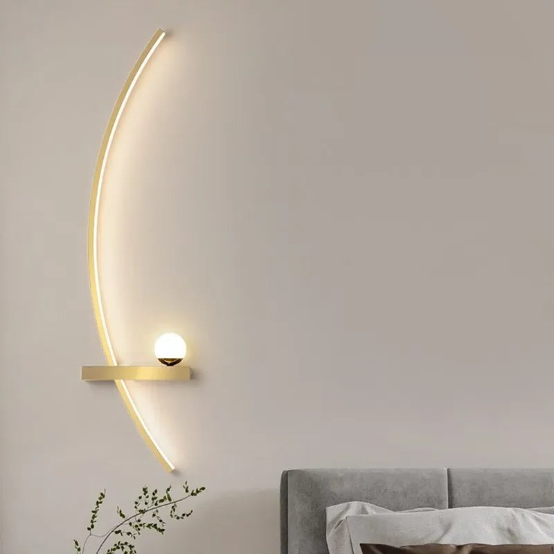 Lumenia Wandlamp - Energiezuinige Verlichting in Mat Zwart of Goud met 3 Kleurwisselopties