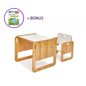 Dove Montessori Kinder Tafel en Stoelen Set – Ruimtebesparend, Veilig en Duurzaam voor Creatief Spel