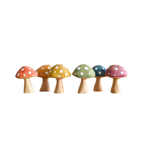 Handgemaakte Houten Paddenstoelen – Magisch Speelgoed voor Creatief Kleinwereldspel