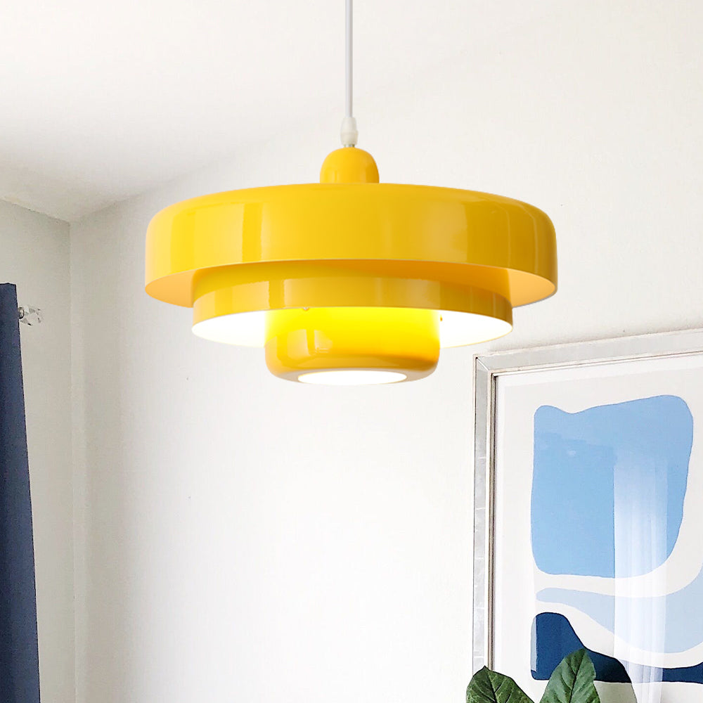 Mid-century Bauhaus IJzeren Hanglamp - Iconisch Design met Verstelbare Lengte