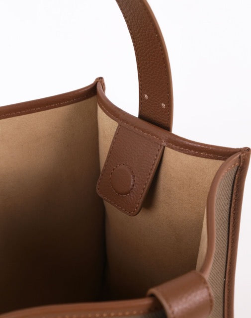 Elegante Dames Canvas Handtas - Stijlvolle en Duurzame Tas met Leren Handvat en Magnetische Sluiting