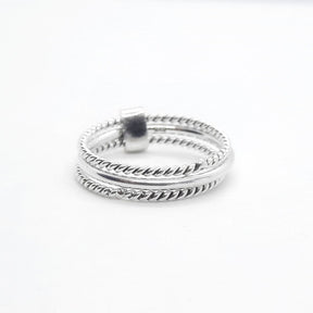 Set van 3 zilveren ringen van 925 Sterling zilver: Stijlvolle aanvulling voor elke gelegenheid!