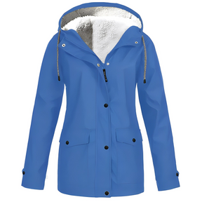 Lara's Waterdichte Dames Regenjas met Fleece Voering en Capuchon - Stijlvol & Warm in Elk Weertype