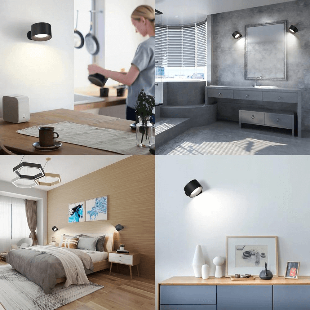 Draadloze Wandlamp - Compacte, Draagbare LED Verlichting met 360° Draaibaarheid en Touch Control