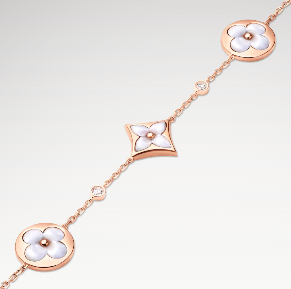 Armband - 18K Roségoud Verguld met Parelmoer en Zircon