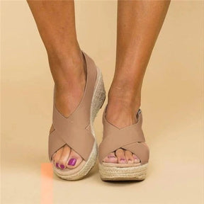 Elegante open sandalen met espadrille-sleehak – Comfortabel, veelzijdig en duurzaam voor de zomer!