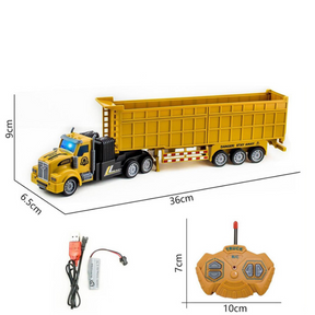 Bestuurbare Gele Vrachtwagen 1:48 met Lithiumbatterij en 3 Kanalen - Ideaal voor Jonge Avonturiers