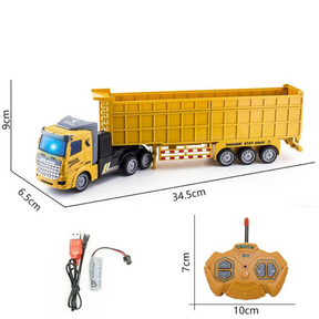 Bestuurbare Gele Vrachtwagen 1:48 met Lithiumbatterij en 3 Kanalen - Ideaal voor Jonge Avonturiers